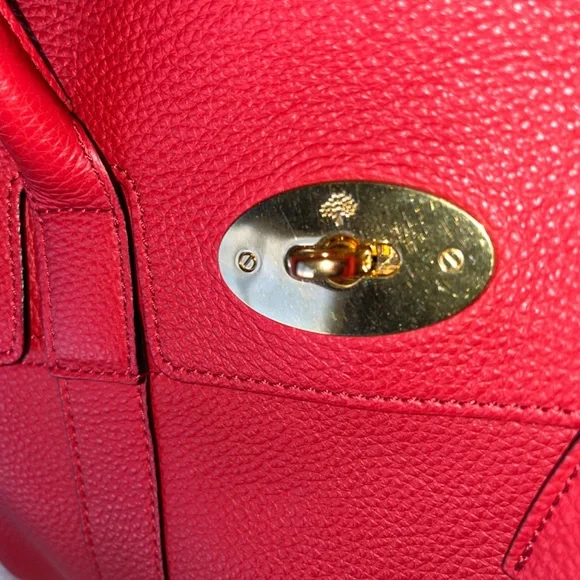Authentic Mulberry Small Bayswater Red Leather Satchel Handbag - Picture 2 of 16